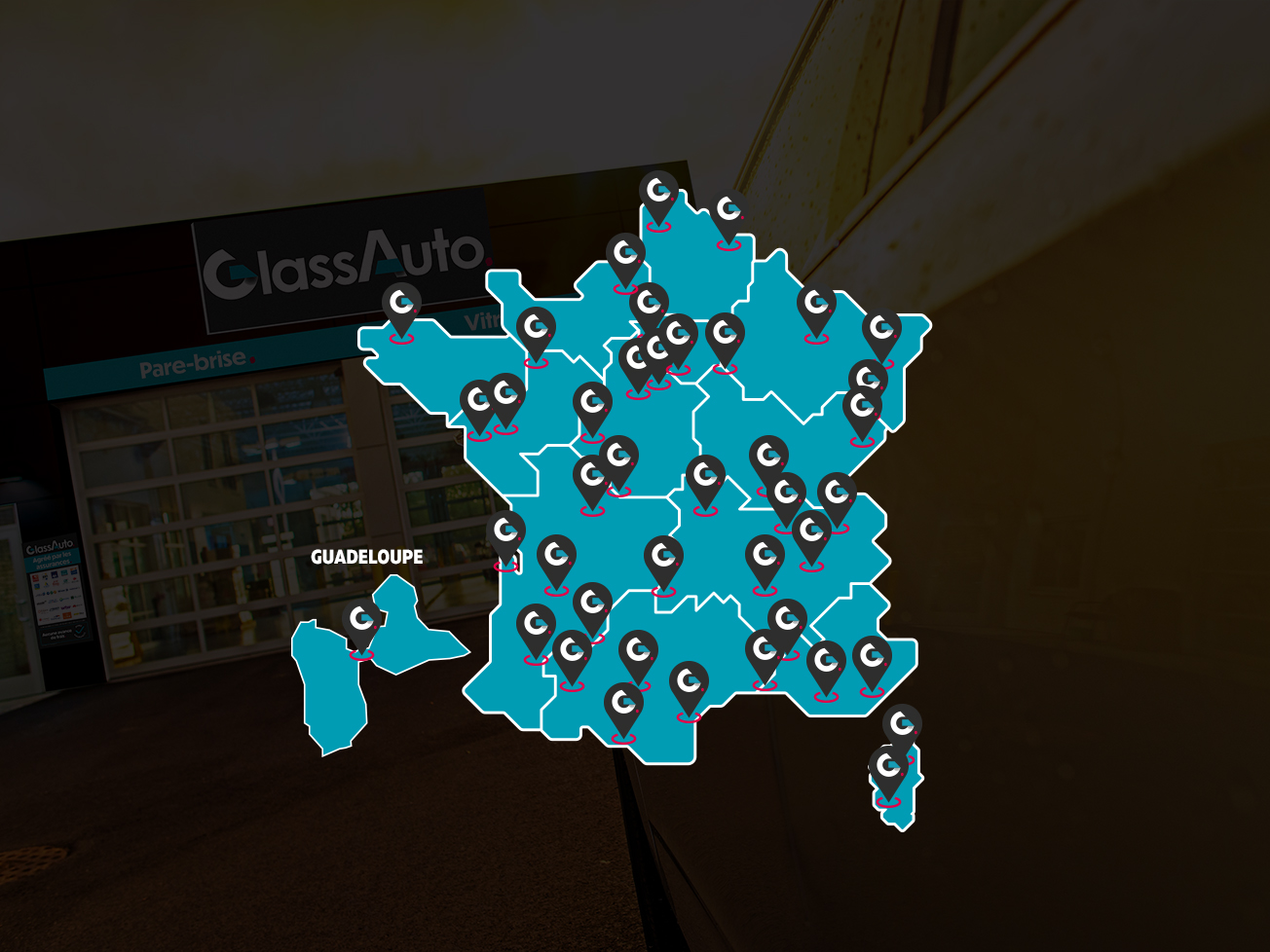 Plus de 380 centres de vitrage GlassAuto à votre service !
